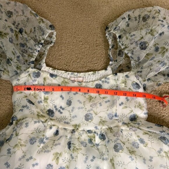 Woman's Floral Chiffon Babydoll Mini Dress - Size Small - NWT - Picture 9 of 11
